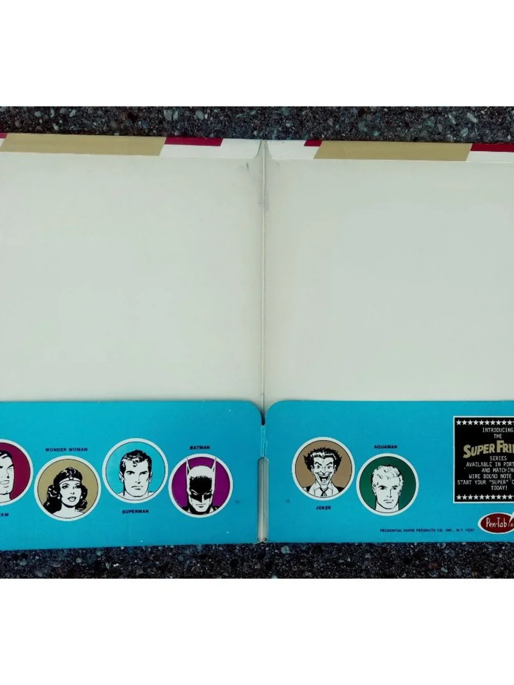 Vintage Shazam Pen-Tab Portfolio Folder DC Super Friends 1975